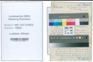 Entnazifizierung Wilhelm Luebbert , geb. 23.11.1903 (Rektor)