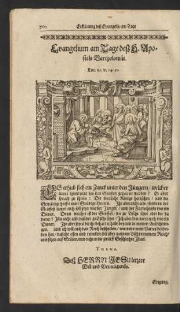 Evangelium am Tage desz H. Apostels Bartholomäe.. ...
