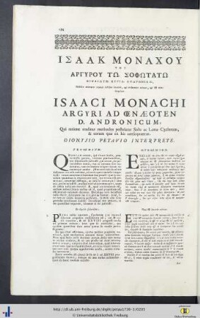 Isaaci Monachi Argyri Computus.