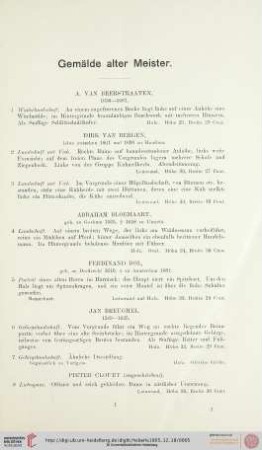 Gemälde alter Meister (Nr. 1-67)