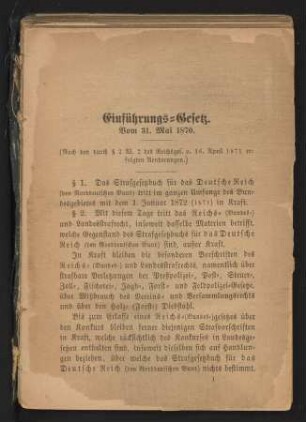 Strafgesetzbuch für das Deutsche Reich : Textausgabe mit Anmerkungen und Beilagen zum Gebrauch in Militärstrafsachen