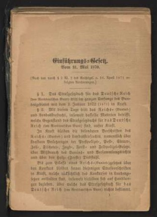 Strafgesetzbuch für das Deutsche Reich : Textausgabe mit Anmerkungen und Beilagen zum Gebrauch in Militärstrafsachen