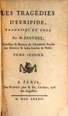 Les Tragédies D'Euripide, 2