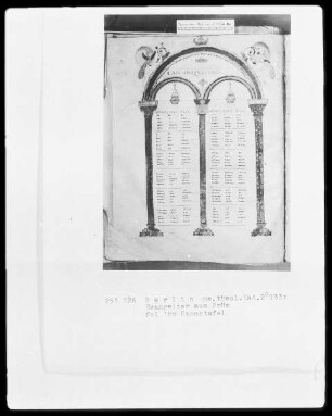 Evangeliar aus Prüm — ---, Folio 18versoKanontafel