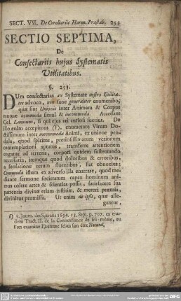 Sectio Septima, De Consectariis hujus Systematis Utilitatibus