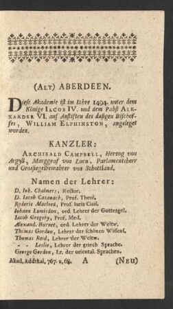 (Alt) Aberdeen - Würzburg