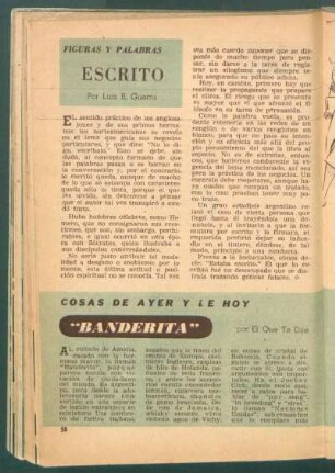"Banderita" : Cosas de ayer y de hoy