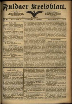 Ausgabe vom Dienstag, den 13. November 1906.