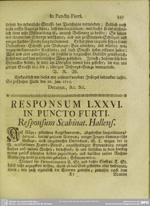 Responsum LXXVI. In Puncto Furti