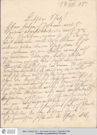 Brief vom 14.12.1905