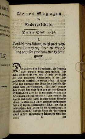 Drittes Stük. 1786.