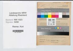 Entnazifizierung Kurt Riemer , geb. 08.11.1900 (Landesinspektor)