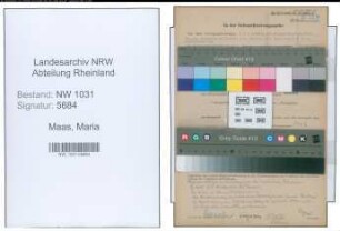 Entnazifizierung Maria Maas , geb. 27.11.1898 ()