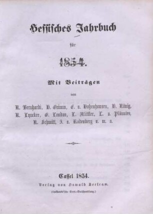 1854: Hessisches Jahrbuch