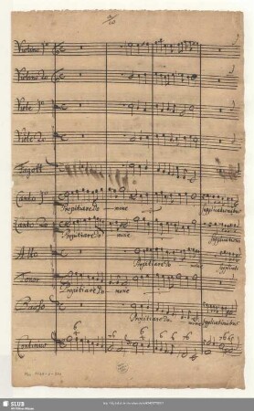 Propitiare Domine supplicationibus nostris - Mus.1738-E-500 - Mus.1738-E-500a : V (4), Coro, orch, bc
