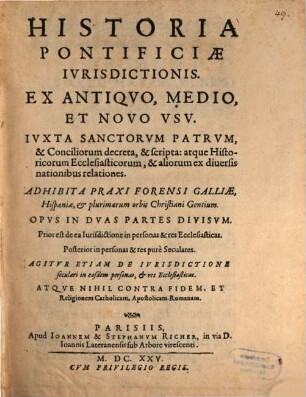 Historia pontificiae iurisdictionis