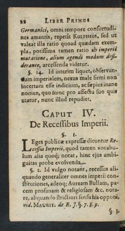 Caput IV. De Recessibus Imperii.