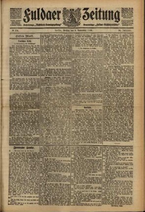 Erste Ausgabe vom Freitag, den 05. November 1909.