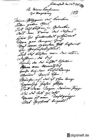 1283: Brief von Anna Louisa Karsch an Minna Borchmann