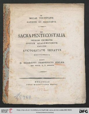 Ad sacra pentecostalia religiose celebranda civium academicorum pietatem auctoritate senatus excitaturus