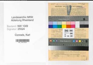 Entnazifizierung Karl Conrads , geb. 18.05.1888 (Zweigstellenleiter)