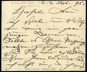 Brief von Clara Schumann an Unbekannt