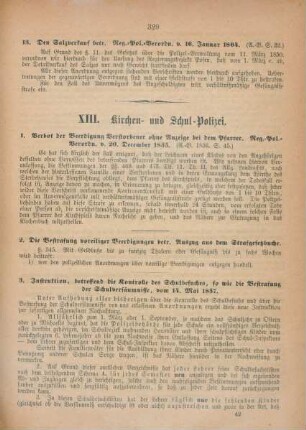 XIII. Kirchen- und Schul-Polizei