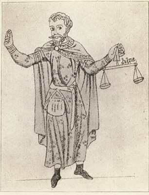 Kaufmann a. d. Hortus deliciarum der Äbtissin Herrad v. Landsperng