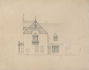 Wilhelm Stock: Allmers-Haus (Südfassade; nicht ausgeführte Entwurfszeichnung)