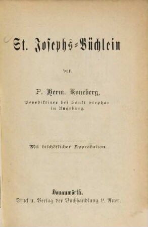 St. Josephs-Büchlein