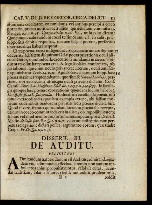 Dissert. III. De Auditu
