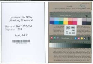 Entnazifizierung Adolf Auel , geb. 27.05.1901 (Werkmeister)