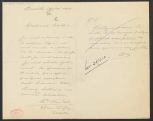 Brief an B. Schott's Söhne : 29.05.1910