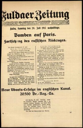 Ausgabe vom Samstag, den 28. Juli 1917.