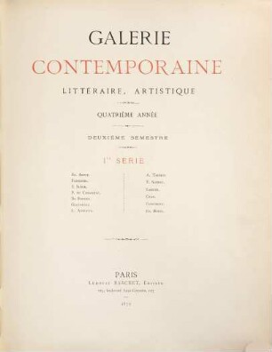Galerie contemporaine, littéraire, artistique. 4,2. 1879
