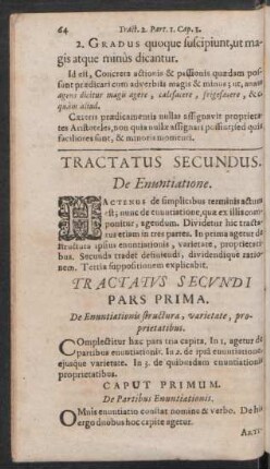 Pars Prima. De Enuntiationis structura, varietate, proprietatibus