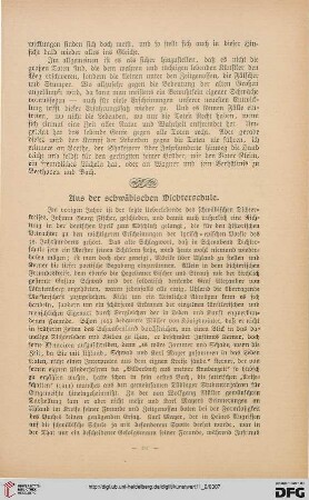 Aus der schwäbischen Dichterschule