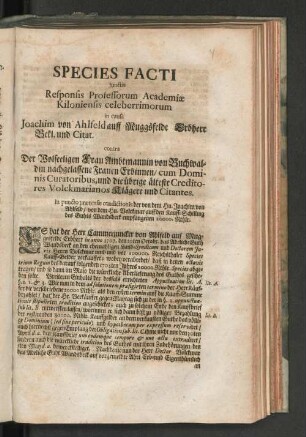 Species Facti.