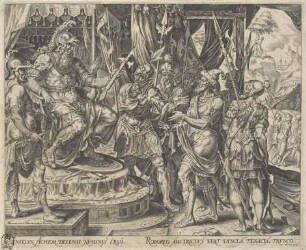 Achior vor Holofernes, Blatt 1 aus der Folge "Die Geschichte von Judith und Holofernes"