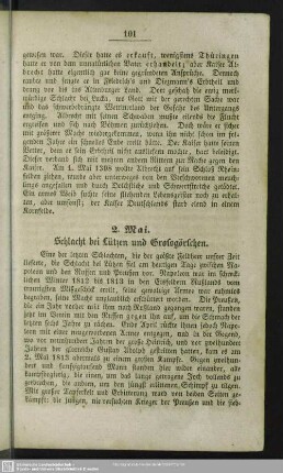 2. Mai. Schlacht bei Lützen und Grossgörschen