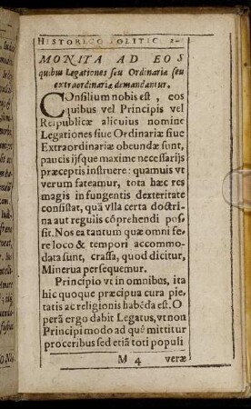 Monita Ad Eos quibus Legationes seu Ordinariae seu extraordinaria demandantur