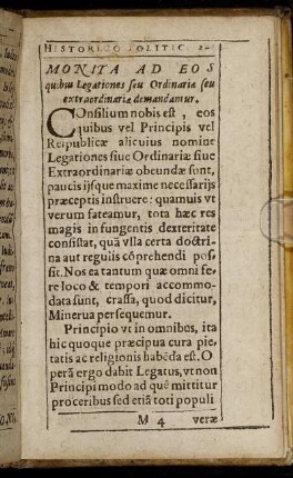 Monita Ad Eos quibus Legationes seu Ordinariae seu extraordinaria demandantur