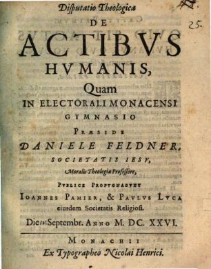 Disputatio theologica de actibus humanis
