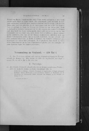 Versammlung zu Stralsund. - 1370 Mai 1.
