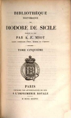 Bibliothèque historique de Diodore de Sicile, 5