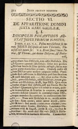 312-322, §. I. Discipulis Piscantibus Adstat Jesus Primum Ignotus.