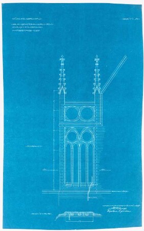 St. Marien, Herne-Baukau Erweiterung und Neubau von Kaplanei und Schwesternhaus: Blendmaßwerk am Haupteingang 1:20