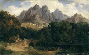 Heroische Gebirgslandschaft mit Fluss