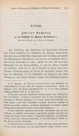 427-433 Zweiter Nachtrag zu der Geschichte der Mainzer Katechismen