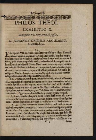 Philos. Theol. Exhibitio X.